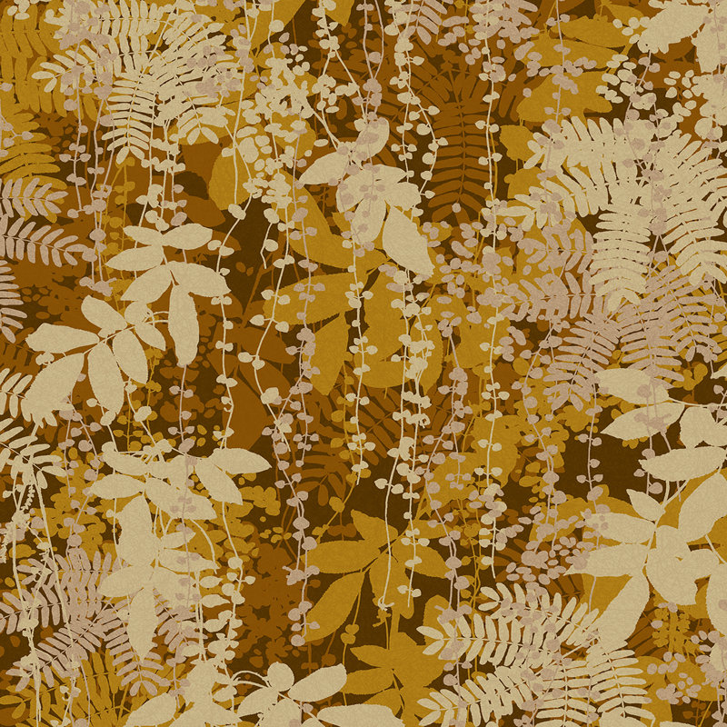 Floral Metallic Wallpaper Roll, Antique Gold