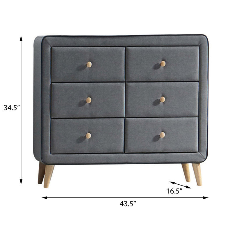 Commode double rembourrée 6 tiroirs