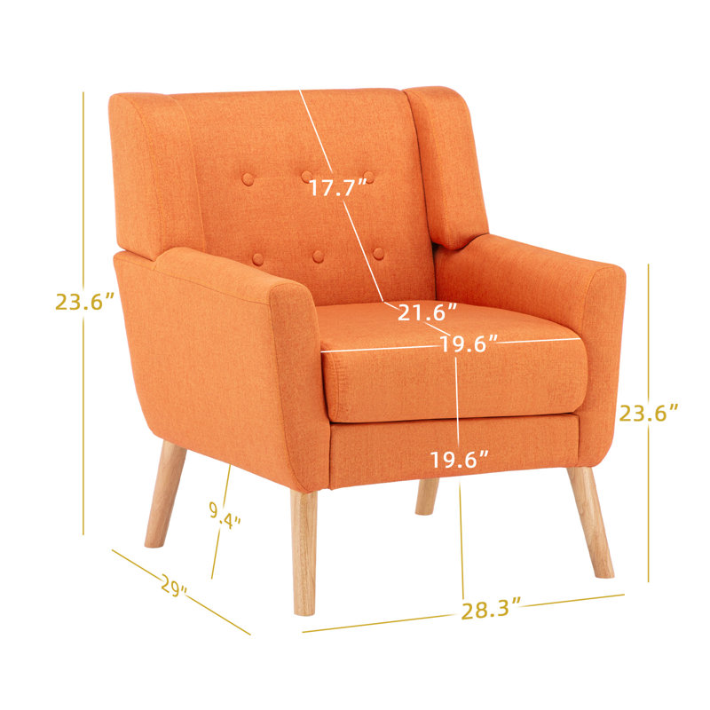 Chaise avec accoudoirs, Orange