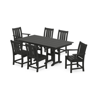 Oxford 7-Piece Farmhouse Dining Set -  POLYWOOD, PWS2067-1-BL