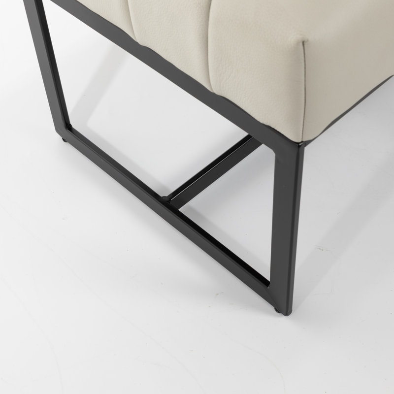 Banc en cuir véritable Owen de 51 po de large Owen, Blanc
