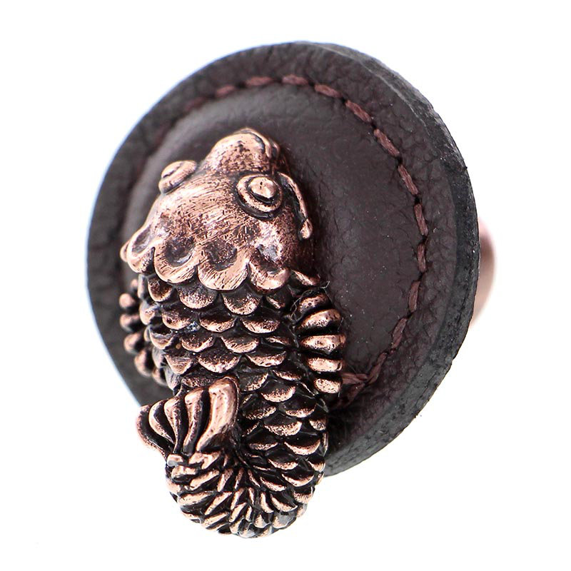 Pollino Mushroom Knob, Antique Copper, Brown