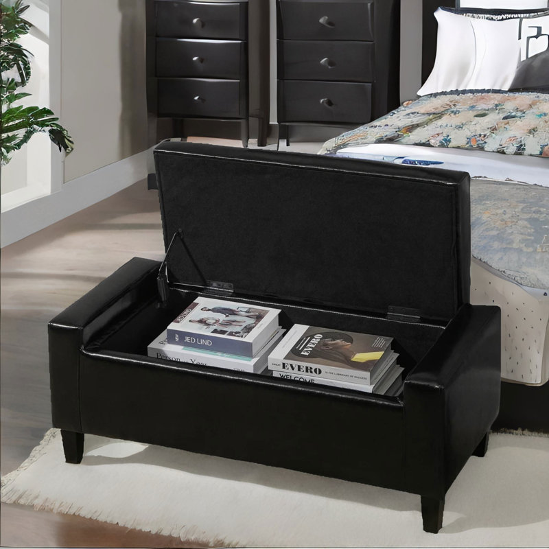 Upholstered Bench, Black