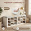 Banc de rangement à chaussures minimaliste en bois avec porte à coussin 18 compartiments pour couloir salon chambre à coucher