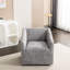 Fauteuil pivotant moderne gris 360 avec dossier doux et dossier en chenille - Rehaussez le confort de votre chambre à coucher-2070561577