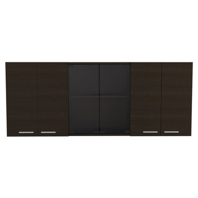 Armoire murale Superior 150 avec verre, quatre tablettes intérieures et deux portes doubles
