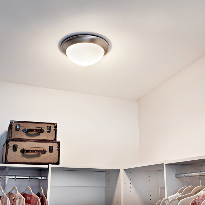 Ceiling Space Glass Flush Mount, Brushed Nickel