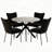 Bourke Round Modern Kitchen Dining Table Set with Dining Chairs-119048004-119048005