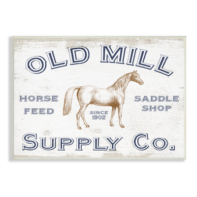 " Old Mill Supply Co. Vintage Horse Feed Advertisement "