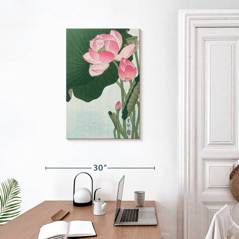 Harnek, fleurs de lotus en fleurs, 1920 à 1930, H 30 po x l 20 po