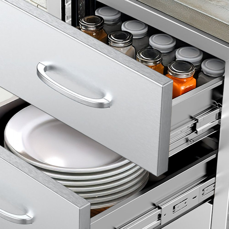 Outdoor Kitchen Drawers Triple BBQ Access Drawers Island, 22.5" H x 18.5" W x 22.5" D