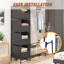 Armoire portative robuste, garde-robe autoportante semi-ouverte avec 4 tiroirs de rangement et rideau, noir-131254763
