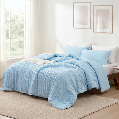 Édredon léger, courtepointe à double face en seersucker, literie respirante pour les dormeurs chauds, couverture décorative toutes saisons