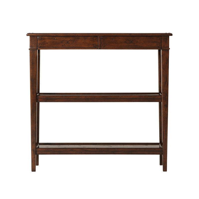 Castle Bromwich Dark Brown Solid Wood Console Table with Storage