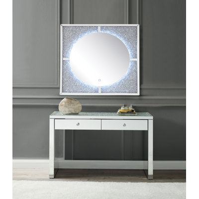 Console Table, Mirrored & Faux Diamonds