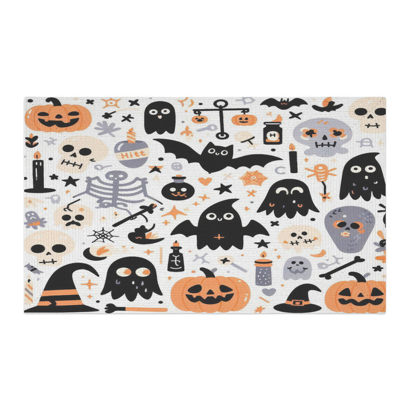 Haunted Night Parade Braided Rug, Rectangle 3' x 5'