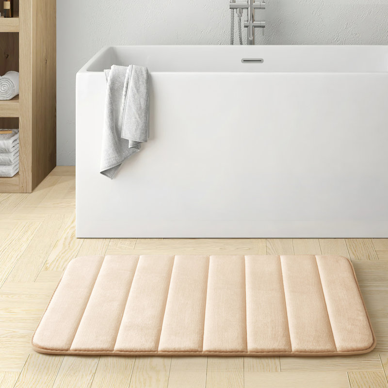 Nasier Memory Foam Non-Slip Bath Mat, Cream, 50x80