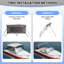 Toit bimini à 3 nœuds avec parois latérales en maille, toile marine avec toile pour bateau, 2 sangles, 2 poteaux de soutien arrière et botte de rangement-124530325