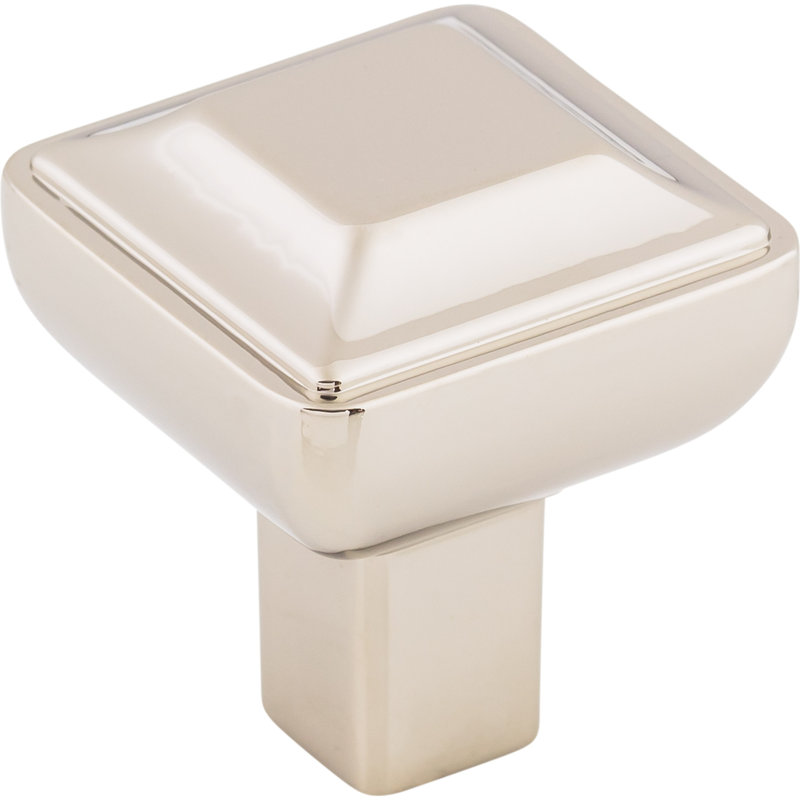 Podium 1" Length Square Knob, Polished Nickel, 1" Length