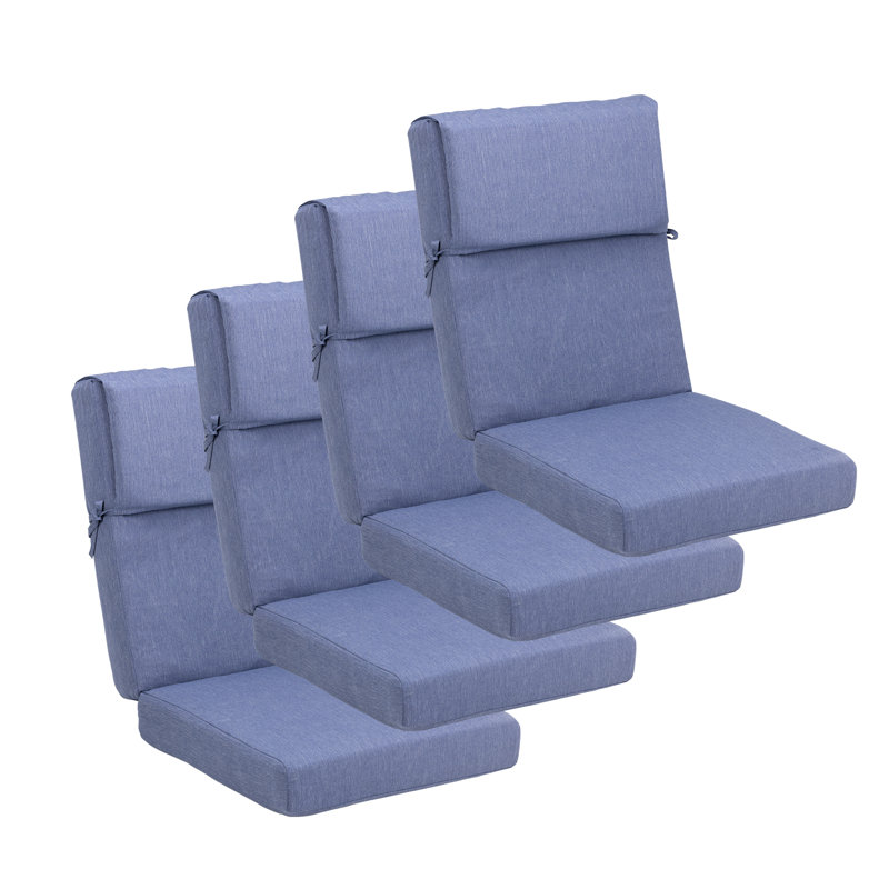 Lucy 4" Outdoor Seat / Back Cushion, Chambry Blue