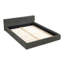 Lit plateforme tapissier avec tête de lit grand format et tissu plissé en chenille-596041657