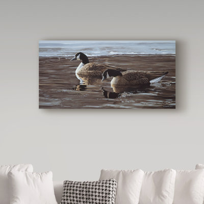Etelca 'A Break In The Ice Canada Geese' Graphic Art Print on Wrapped Canvas