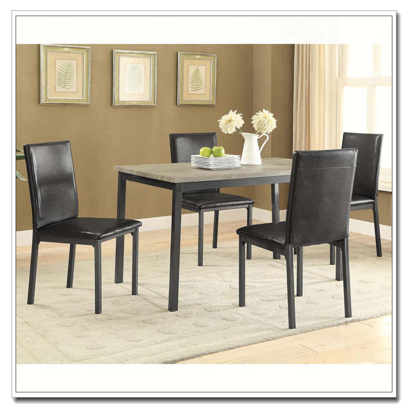 Table de salle à manger rectangulaire grise et noire