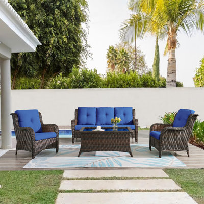 Carolina 5 - Person Patio Conversation Set with Cushions
