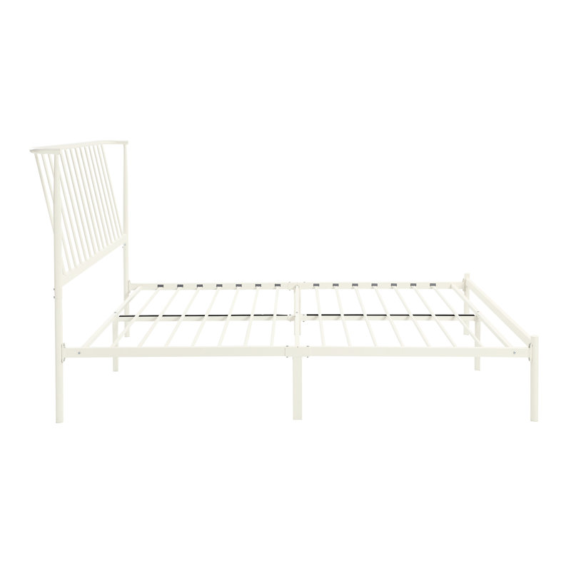 Grand lit plateforme en métal pour chambre à coucher, couleur - pas de fondation requise, lit Mid-Century moderne, sommier tapissier pour chambre à coucher