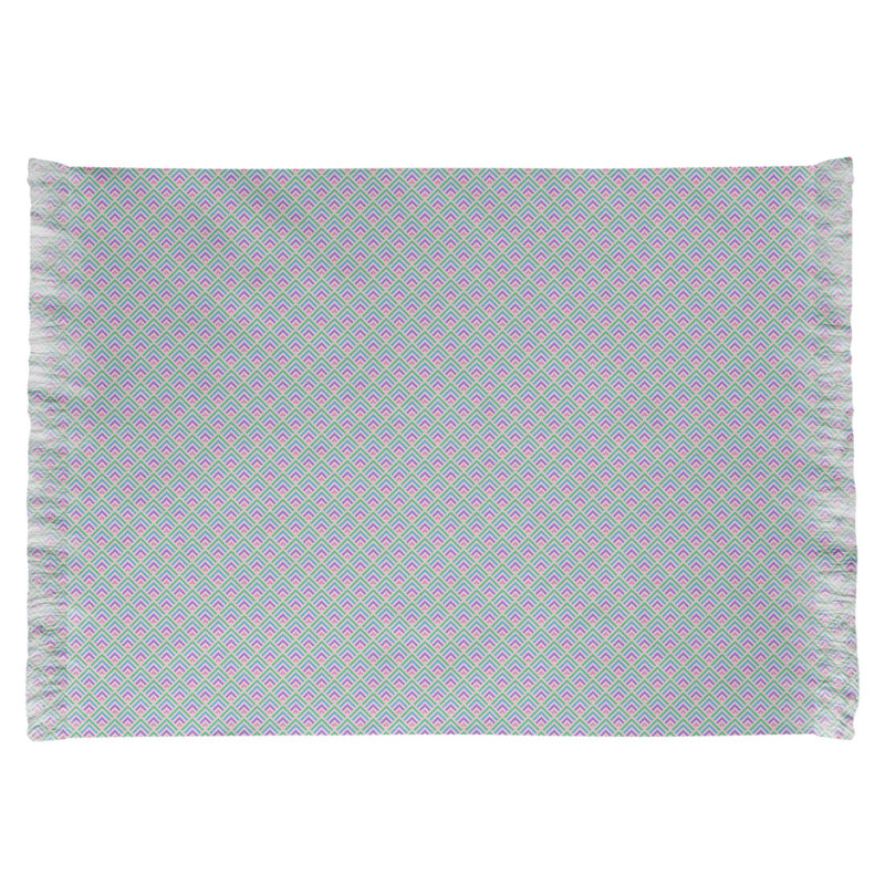 Dégradé géométrique rose/vert Tapis décoratif, non