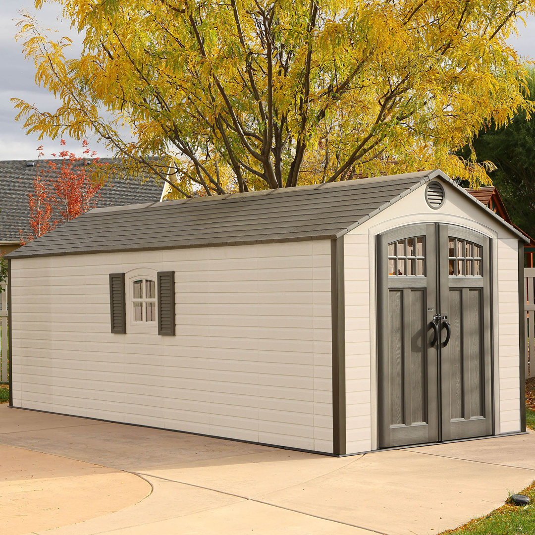 Lifetime 8 Ft. x 20 Ft. High-Density Polyethylene (Plastic) Outdoor Storage Shed with Steel-Reinforced Construction