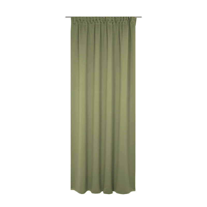 Polyester Blackout Pinch Pleat Curtain Panel, Green, 142cm wide x 295cm high