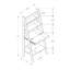 Bureau en échelle incliné avec tablettes de rangement, finition brune, hauteur de 61 pouces, poste de travail de bureau à domicile peu encombrant