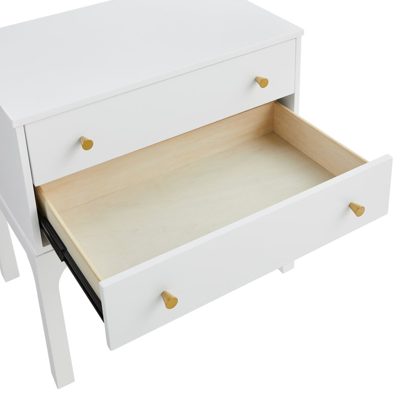 Arezzo 2-drawer Modern Nightstand in White