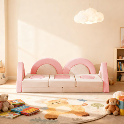 Kids Couch，16PCS Modular Play Couch for Playroom Bedroom