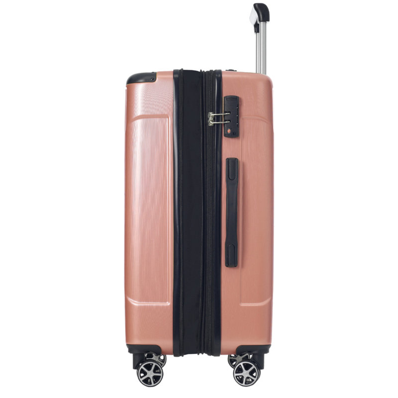 Hardshell Luggage, Lightweight Durable ABS Suitcases with Double Wheels, Expandable 24 Inch Checked Travel Luggage, Blue