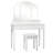 Vanity Table Stool Set with Large Tri-folding Lighted Mirror-315169470