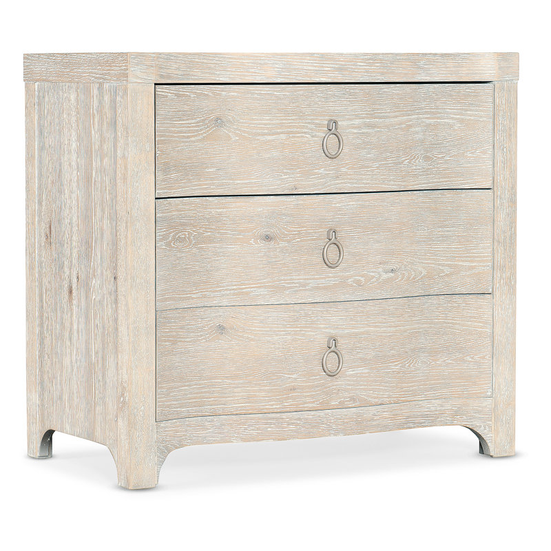 Serenity Antigua Three Drawer Nightstand, Light Brown