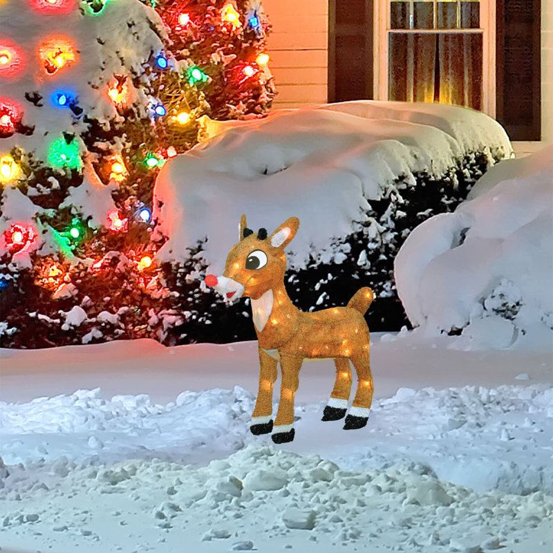 ProductWorks 18 po Rudolph avec nez rouge pré-éclairé décoration de jardin de Noël