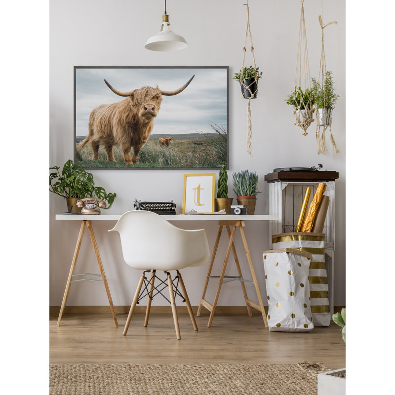 «Grazing Cattles», reproduction encadrée, Toile, Noir, L 18 po x H 12 po