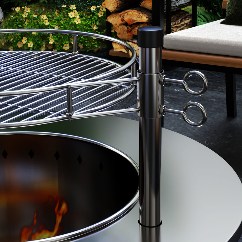 Outsunny 2-In-1 Smokeless Fire Pit, Silver
