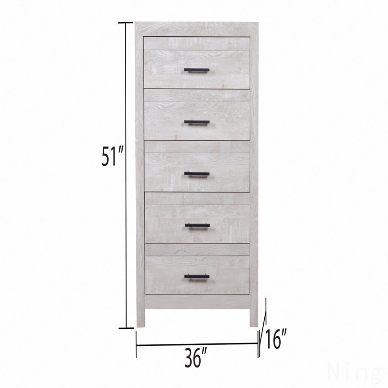 Commode à 5 tiroirs, fabrication en bois de style moderne