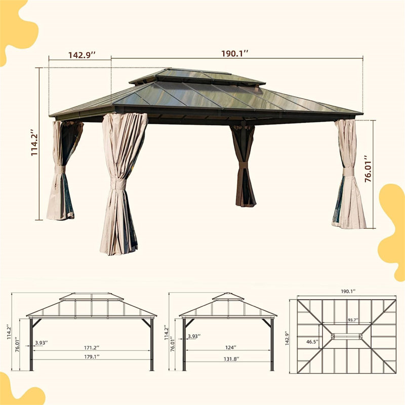 Outdoor Metal Patio Gazebo