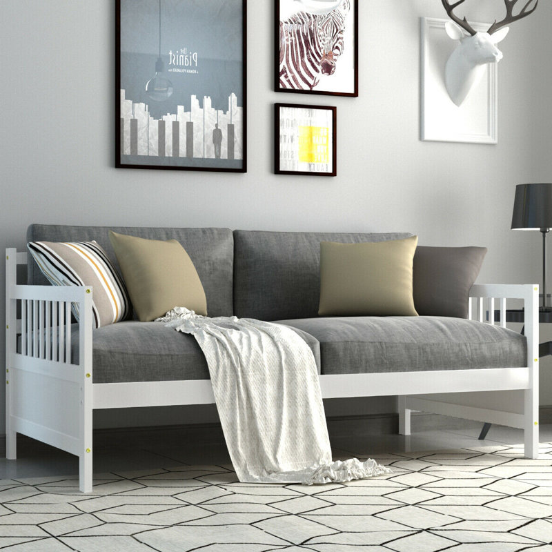 Kathey Pine Solid Wood Daybed, White