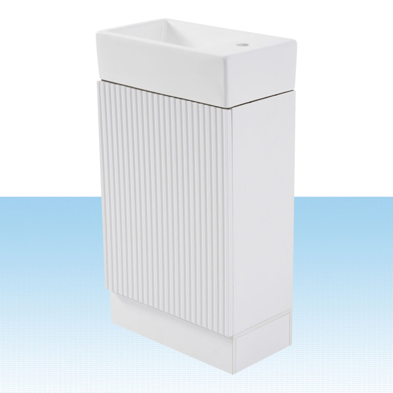 Vallois 18.6'' Single Bathroom Vanity with Ceramic Top, White