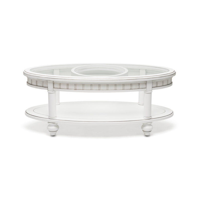 Monaco - Table basse ovale - Sans insert - Finition blanc