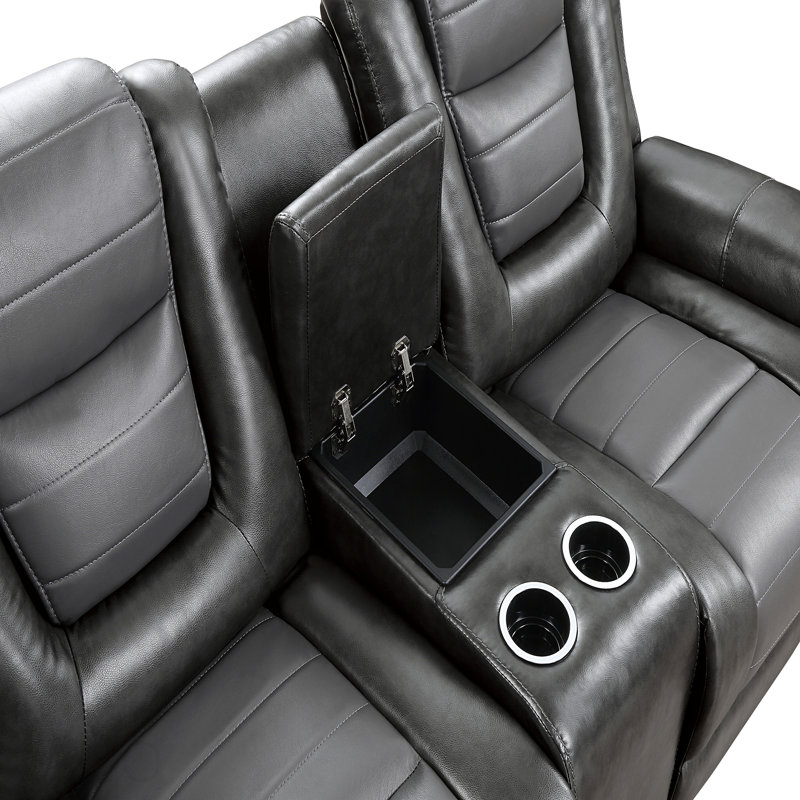 Ensemble de canapé 2 pièces Modern Living, Similicuir gris foncé et gris clair