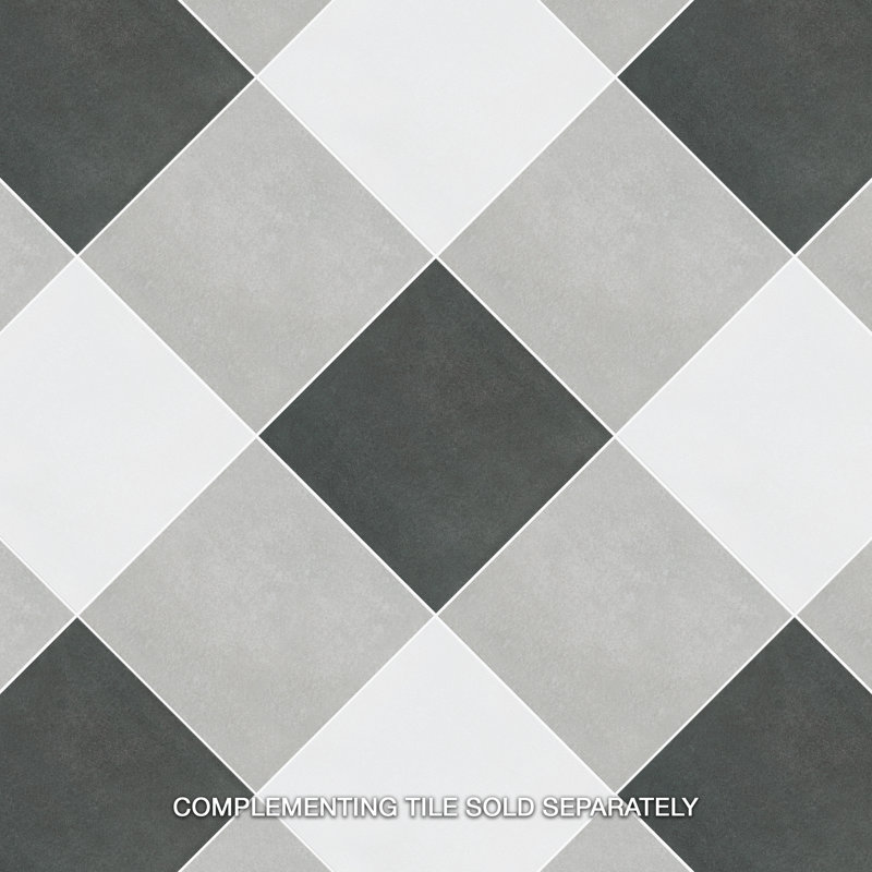 Twenties 8" x 8" Ceramic Concrete Look Wall & Floor Tile, Gray