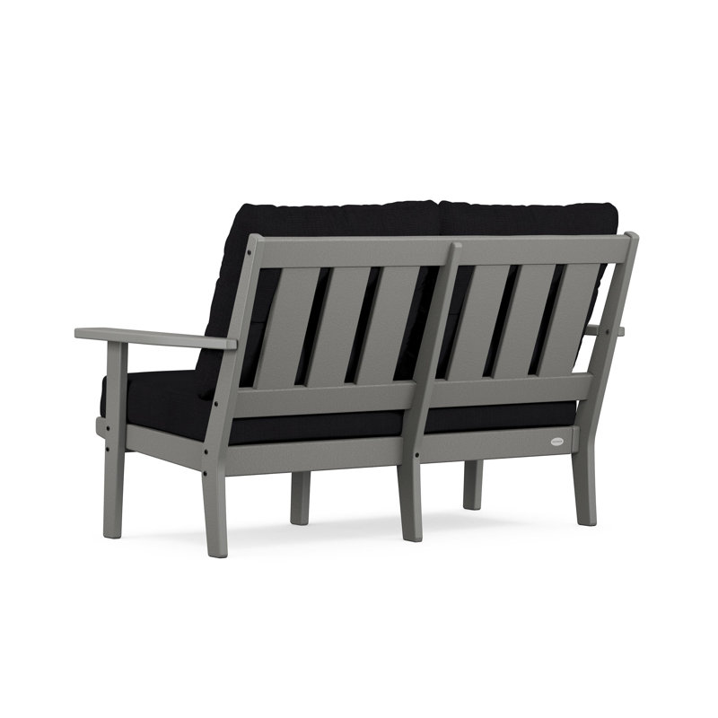 Lakeside Oxford Deep Seating Loveseat, Slate Gray, Midnight Linen