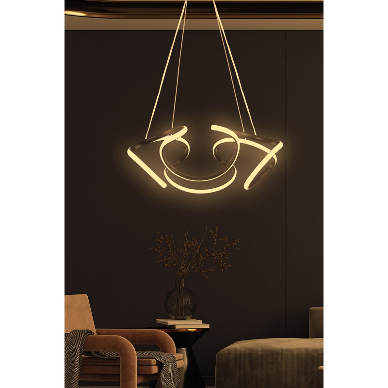Elegant Adjustable Chandelier, Black Aluminium Body, 21.7 x 21.7 x 7.9 inches | Height Adjustable 0-31.5 inches | LED Socket 4000K, 60-80 Watts | Modern Lighting Fixture for Living Room & Dining Areas, Stylish & Functional Design